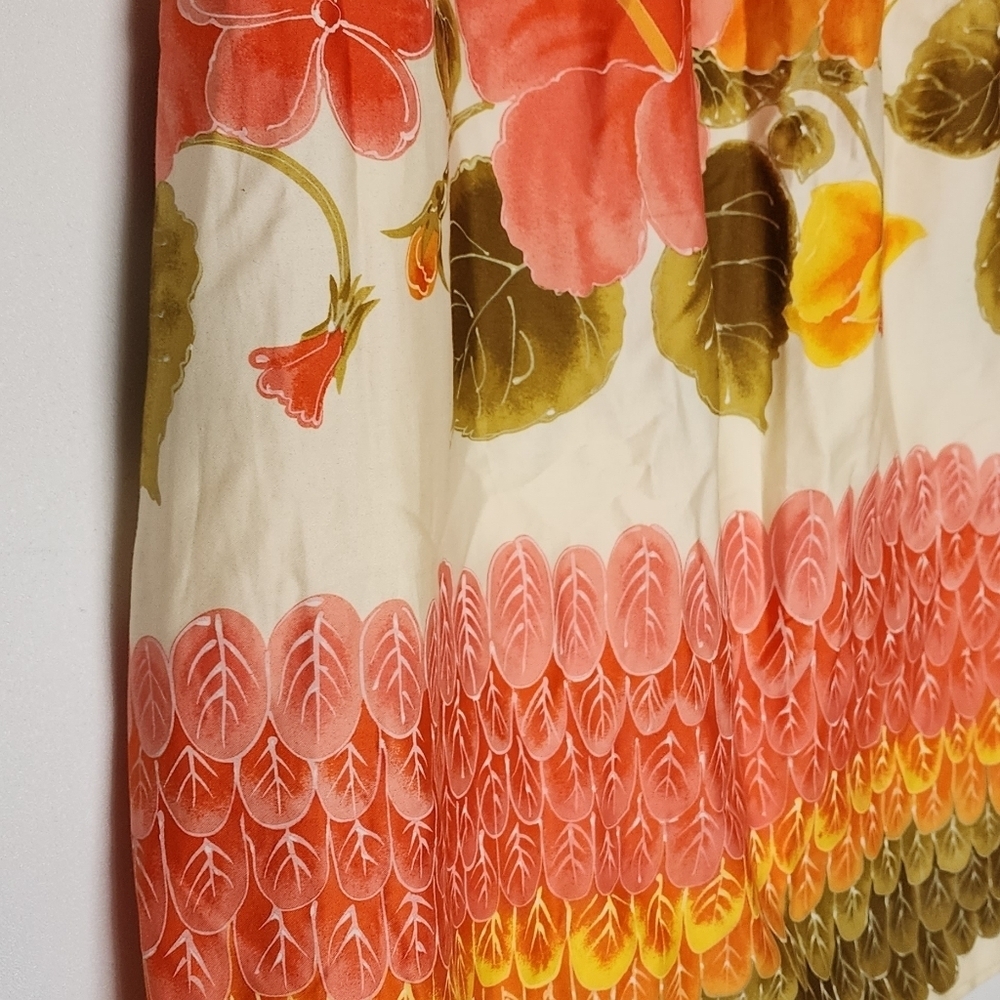 Jill Stuart Yellow Hibiscus Floral Hawaiian Swing Dress Pockets Large Vintage - Picture 11 of 13